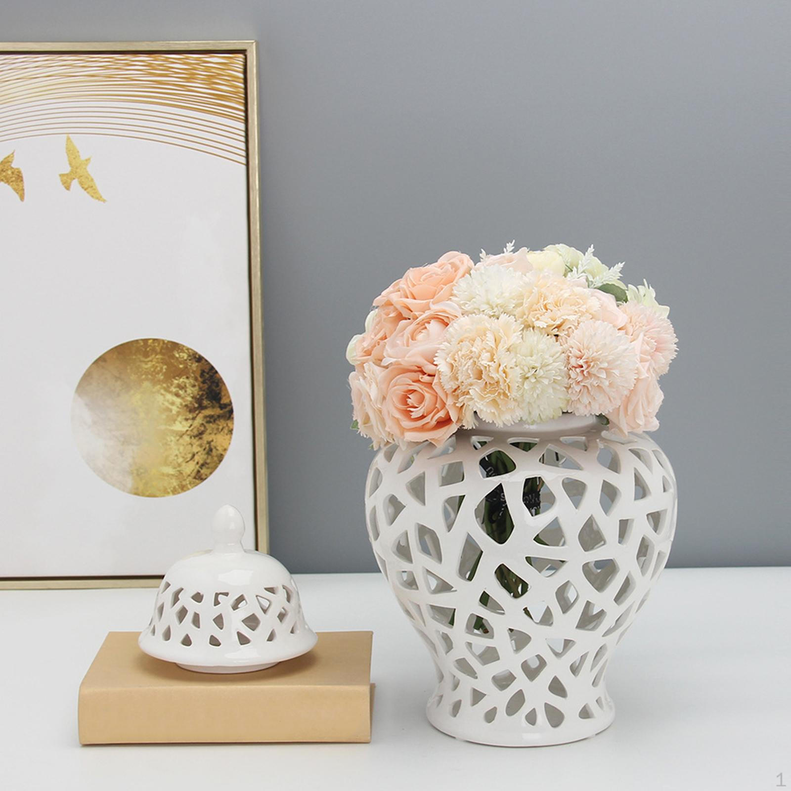 11 Decorative Porcelain Jar Glazed Hand Painted White Hollowed out Ceramic Vase with Lid
11 Decorative Porcelain Jar Glazed Hand Painted White Hollowed out Ceramic Vase with Lid