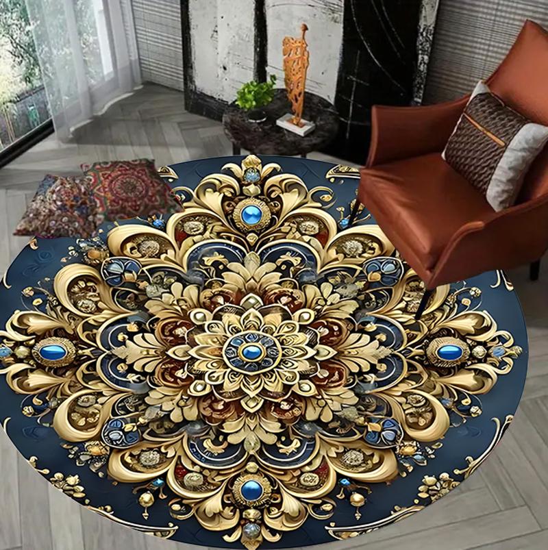 European Style Extremely Intricate Printed Circular Carpet Plant Moon Decorative Floor Protection Mat Living Room Anti Slip Rug 60cm x 60cm
European Style Extremely Intricate Printed Circular Carpet Plant Moon Decorative Floor Protection Mat Living Room Anti Slip Rug 60cm x 60cm