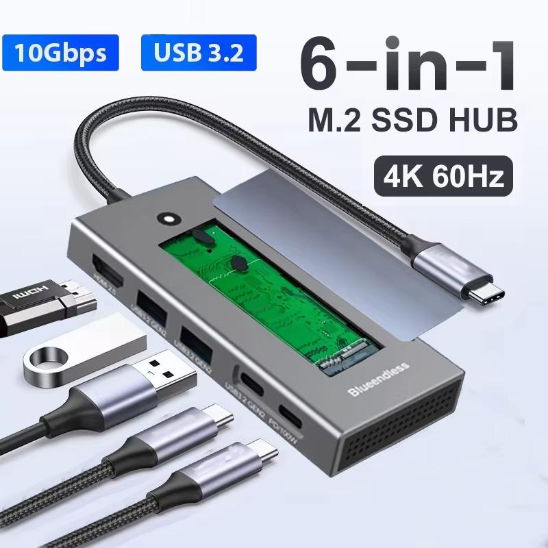 6 в 1 USB C Hub Корпус для жесткого диска Док-станция M.2 NVMe SATA SSD Двойной протокол Type C к HDMI Адаптер для ПК Ноутбук
6 в 1 USB C Hub Корпус для жесткого диска Док-станция M.2 NVMe SATA SSD Двойной протокол Type C к HDMI Адаптер для ПК Ноутбук