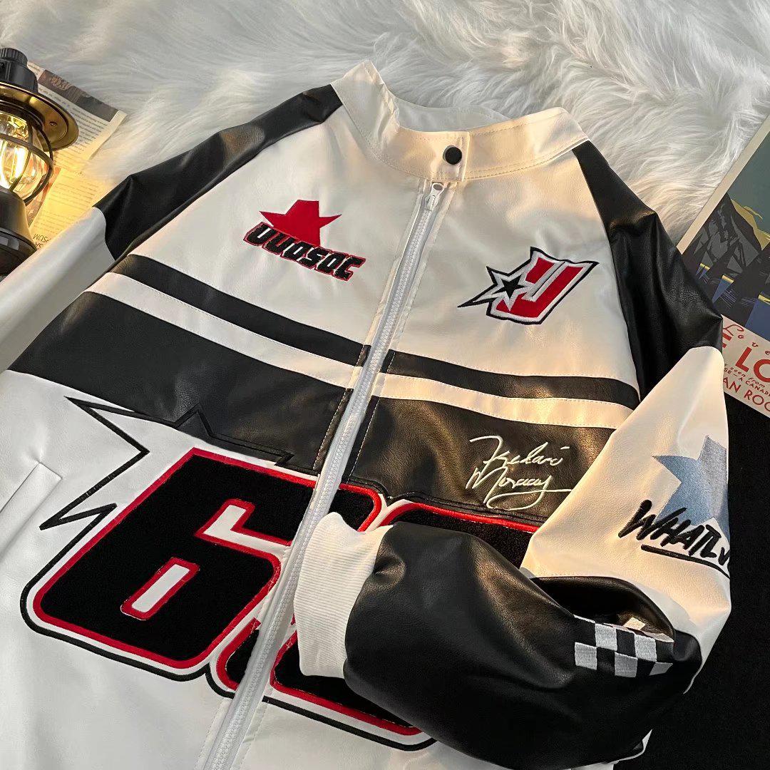 Мужская мотоциклетная куртка из искусственной кожи в гонконгском стиле — модный уличный стиль, свободный крой, отвороты, весна/осень. XXL
Мужская мотоциклетная куртка из искусственной кожи в гонконгском стиле — модный уличный стиль, свободный крой, отвороты, весна/осень. XXL