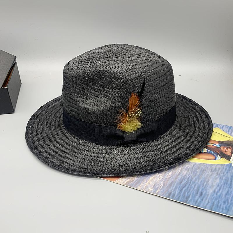 Summer Panama Hats for Women Men Wide Brim Paper Straw Hats Feather Band Fedora Sun Hat Beach Vocation Derby Hat чорний
Summer Panama Hats for Women Men Wide Brim Paper Straw Hats Feather Band Fedora Sun Hat Beach Vocation Derby Hat чорний