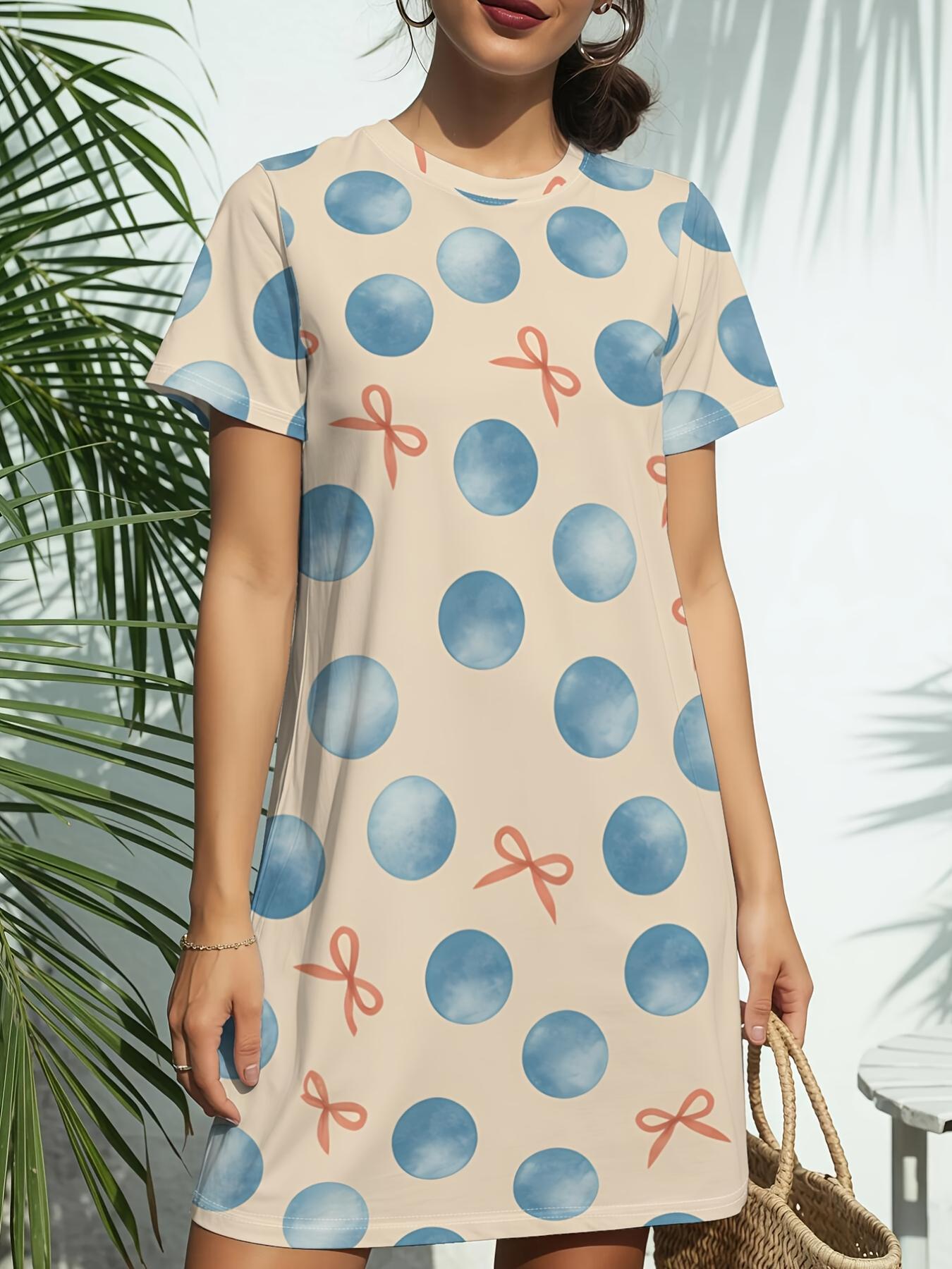 Polka Dot SkyNew Women s Crew Neck Short Sleeve T-Shirt Dress. American Style Fashion Trend Digital Print. Spring ; Summer Casual Versatile - Elegant XS дубильная кора
Polka Dot SkyNew Women s Crew Neck Short Sleeve T-Shirt Dress. American Style Fashion Trend Digital Print. Spring ; Summer Casual Versatile - Elegant XS дубильная кора