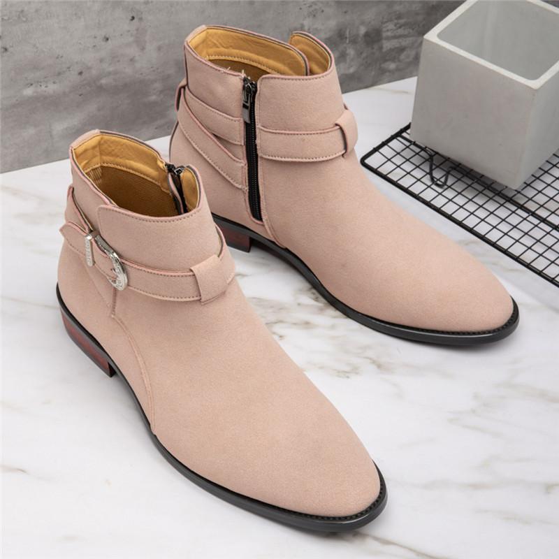 Luxury New Designer Winter Pointed Suede Patent Leather Belt Buckle Ankle Boots Men s High Tops For Men Flats All Match Shoes 38
Luxury New Designer Winter Pointed Suede Patent Leather Belt Buckle Ankle Boots Men s High Tops For Men Flats All Match Shoes 38