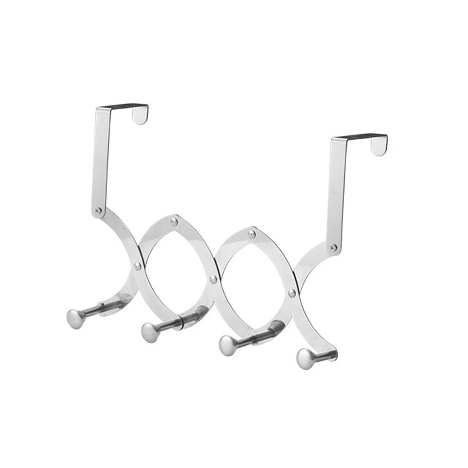 Выдвижной крючок за дверью, стойка из нержавеющей стали с 4/5/6 крючками, прочная вешалка для полотенец, пальто, сумок, шляп, 1 упаковка Four Hooks