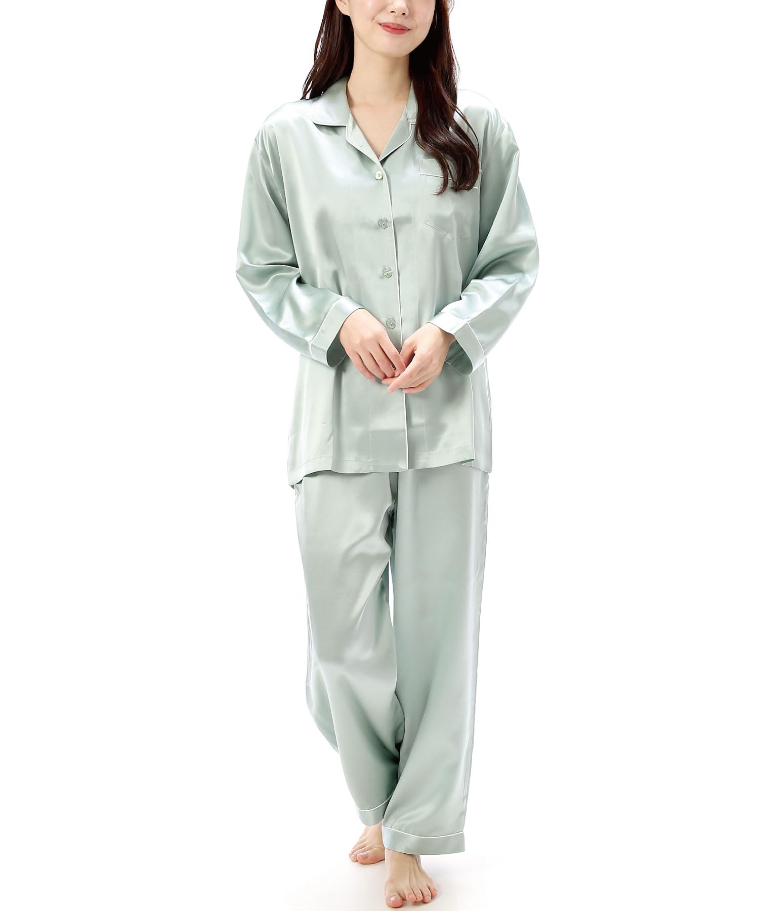 ON NISHIKI Silk Premium A6 19 Long Front Top and Pants Loungewear Women s Pajamas, 100% Silk, Grade, Momme, Sleeves, Opening, Set, (Pistachio/M/n4013)
ON NISHIKI Silk Premium A6 19 Long Front Top and Pants Loungewear Women s Pajamas, 100% Silk, Grade, Momme, Sleeves, Opening, Set, (Pistachio/M/n4013)