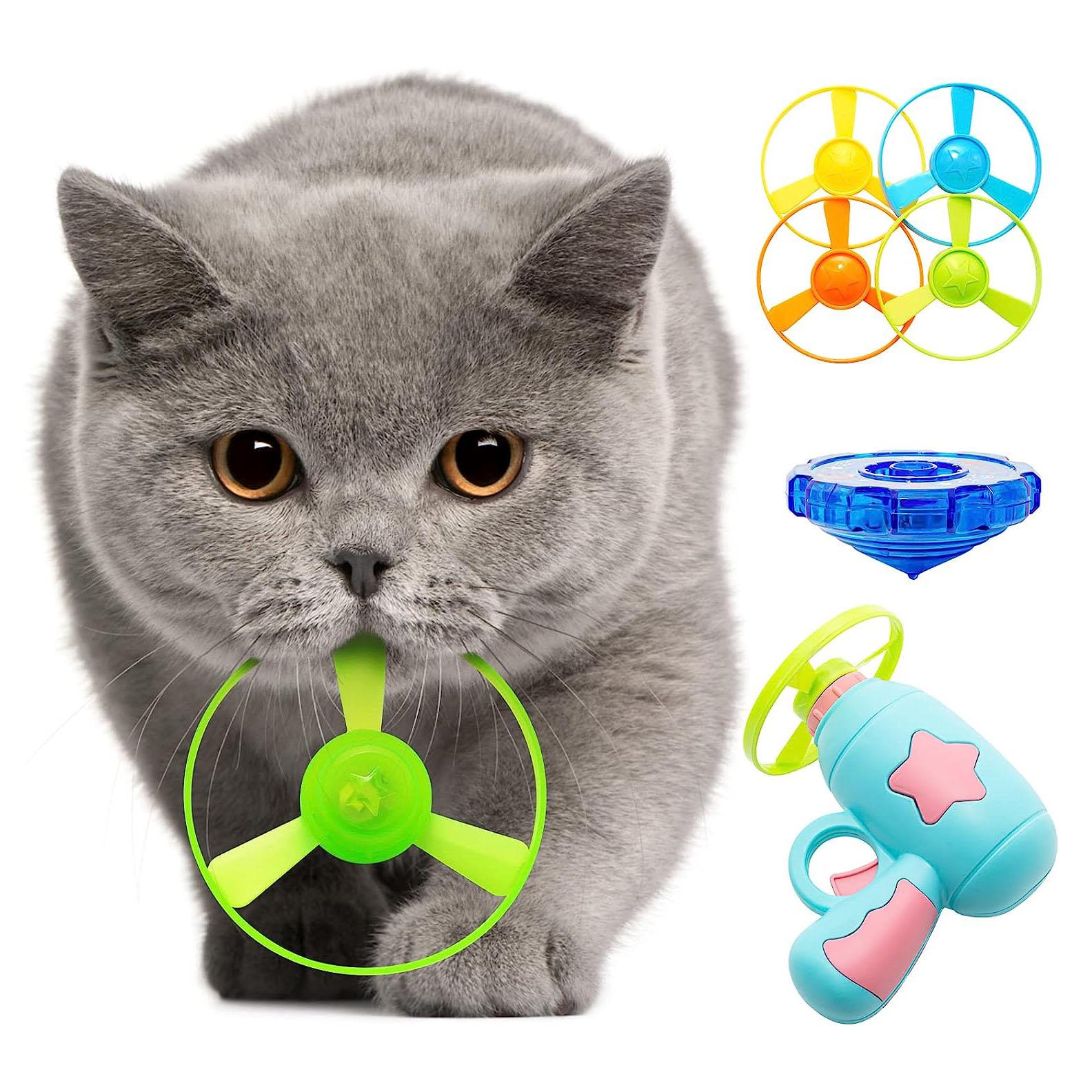 Игрушка Cat Fetch, интерактивная игрушка-летающий диск для кошек с 1 светящимся волчком, 1 светодиодным летающим пропеллером и 4 летающими пропеллерами
Игрушка Cat Fetch, интерактивная игрушка-летающий диск для кошек с 1 светящимся волчком, 1 светодиодным летающим пропеллером и 4 летающими пропеллерами