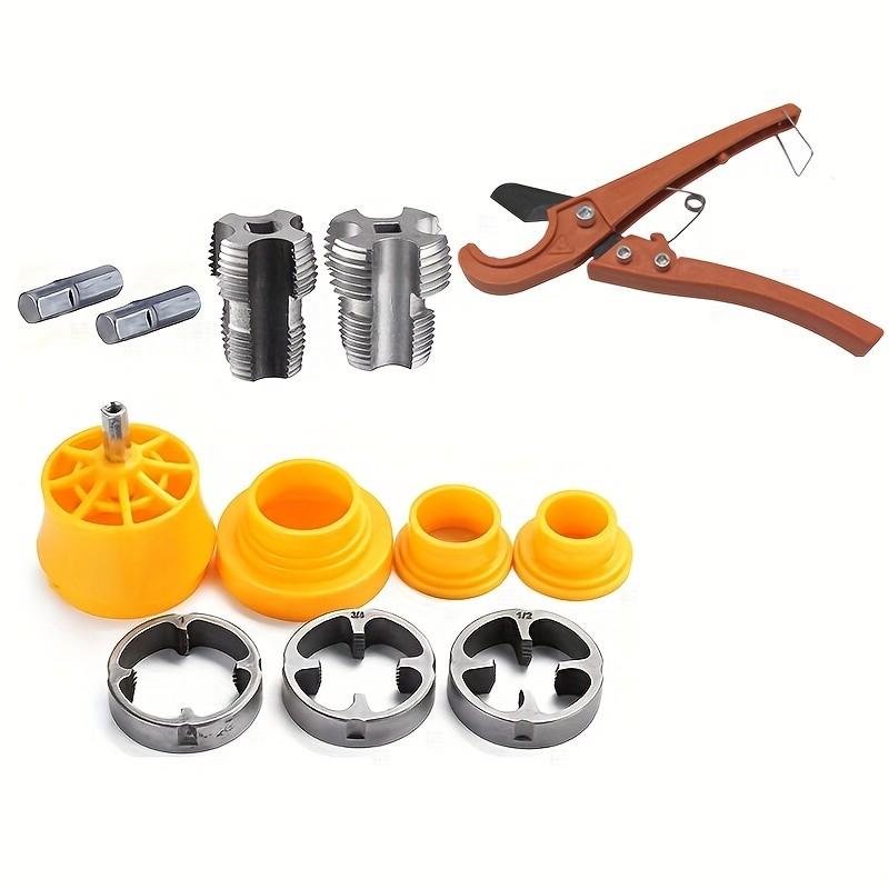 12Pc Pipe Cutter & Pipe Thread Repair Tool Set - 1/2-1 Inch, PPR/Plastic Pipe Compatible
12Pc Pipe Cutter & Pipe Thread Repair Tool Set - 1/2-1 Inch, PPR/Plastic Pipe Compatible