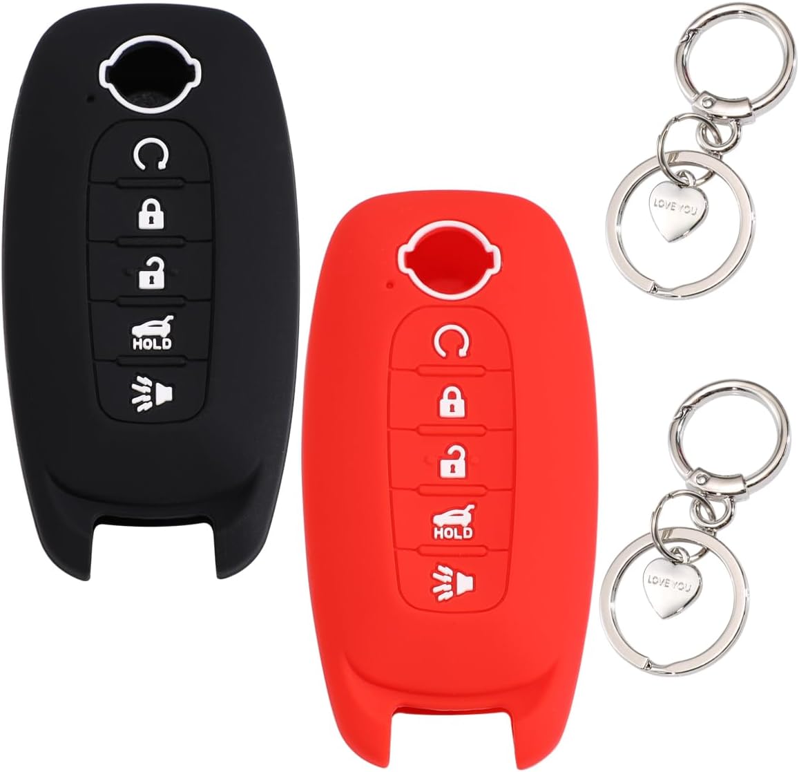 Lcyam Silicone Key Fob Cover for Kicks Ariya Pathfinder Compatible with Nissan 2023 2024 2025 Car Accessories (Black Red)
Lcyam Silicone Key Fob Cover for Kicks Ariya Pathfinder Compatible with Nissan 2023 2024 2025 Car Accessories (Black Red)