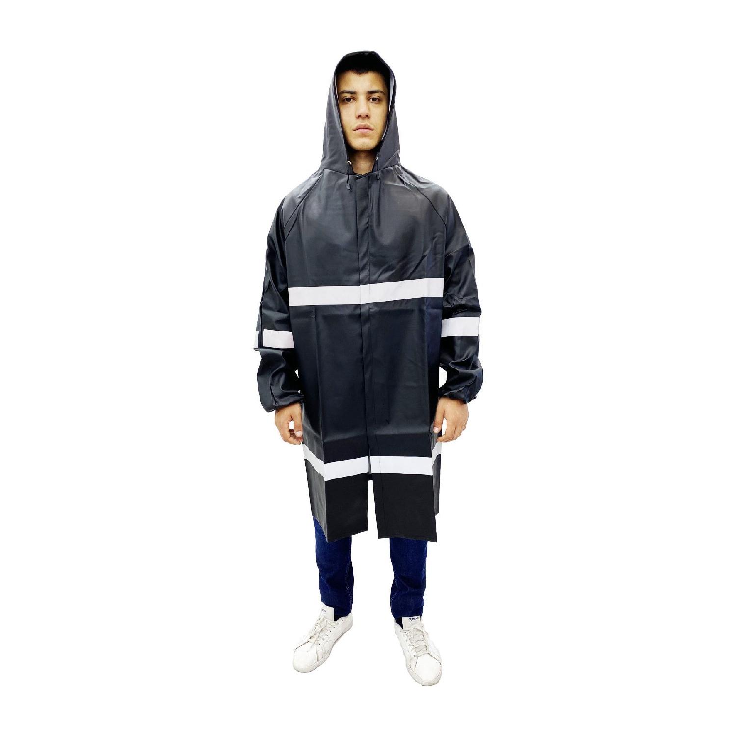 Pvc Waterproof Long Hood And Reflective Security Guard Fisherman Motocourier Raincoat L чёрный
Pvc Waterproof Long Hood And Reflective Security Guard Fisherman Motocourier Raincoat L чёрный