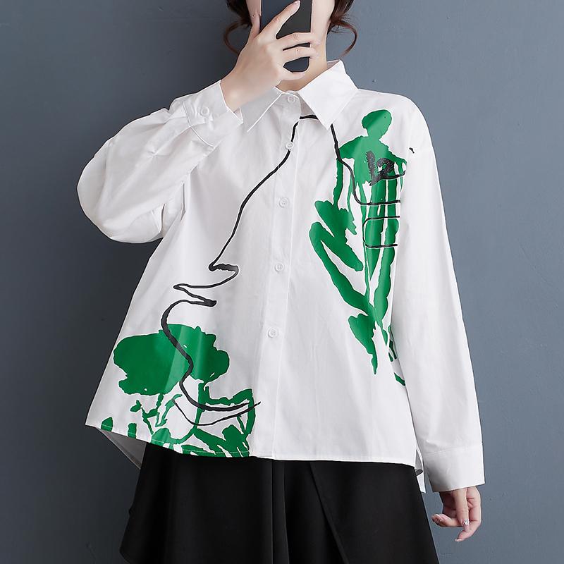 DIMANAF Большие размеры 2024, весенняя блузка, женская одежда, рубашки с принтом, повседневные базовые топы большого размера с длинными рукавами, новые стильные топы One Size чёрный 
DIMANAF Большие размеры 2024, весенняя блузка, женская одежда, рубашки с принтом, повседневные базовые топы большого размера с длинными рукавами, новые стильные топы One Size чёрный