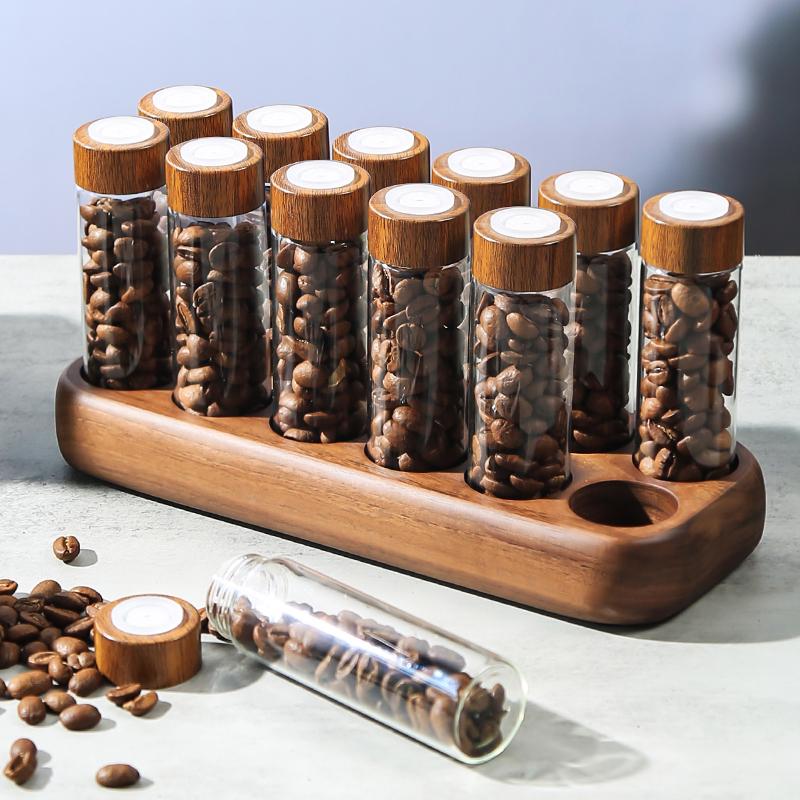 Wooden Holder 12 Testing Tubes Single Dose Coffee Bean Glass Container Wooden Stand Coffee Beans Storage Tubes
Wooden Holder 12 Testing Tubes Single Dose Coffee Bean Glass Container Wooden Stand Coffee Beans Storage Tubes