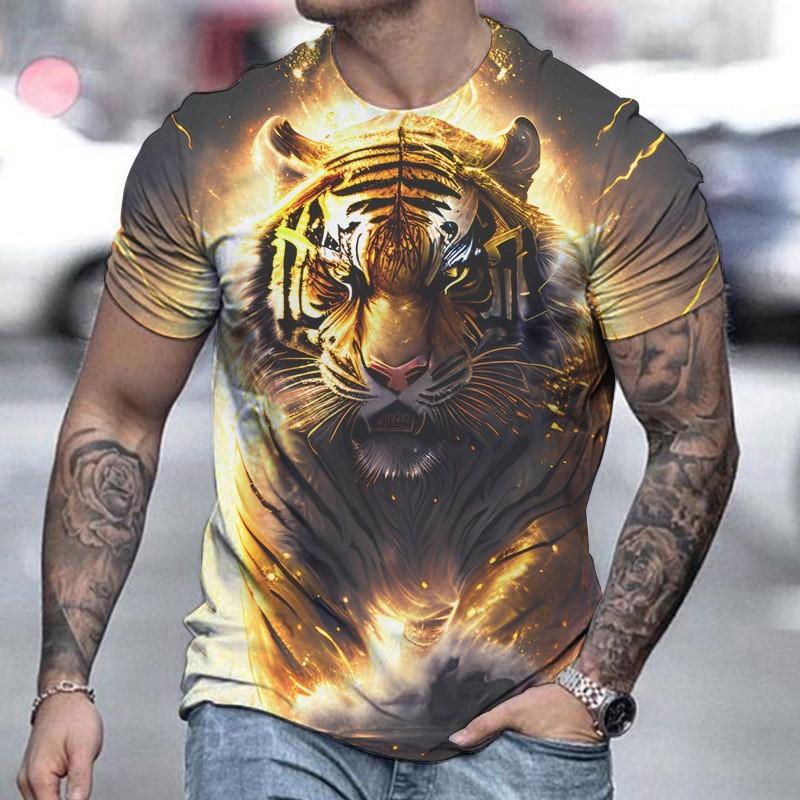 Мужская футболка Tiger с коротким рукавом большого размера с 3D-цифровым принтом Tiger, мужская футболка-боди
Мужская футболка Tiger с коротким рукавом большого размера с 3D-цифровым принтом Tiger, мужская футболка-боди