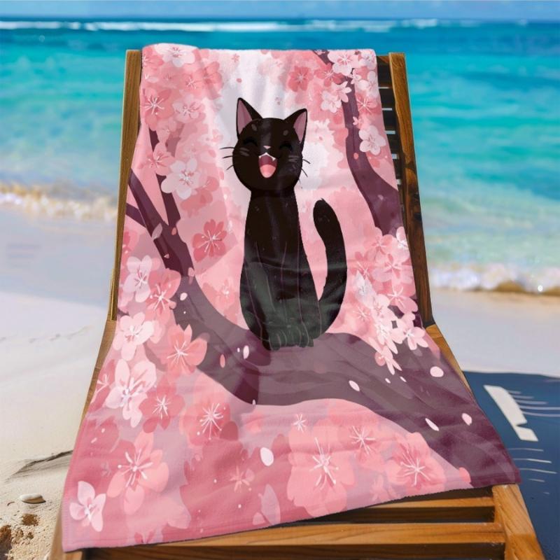 1pc Quick-Dry Bath & Beach Towel - Soft Lightweight Towel with Cute Black Cat Design, Highly Absorbent for Pool, Travel, Yoga W40*H60(CM)
1pc Quick-Dry Bath & Beach Towel - Soft Lightweight Towel with Cute Black Cat Design, Highly Absorbent for Pool, Travel, Yoga W40*H60(CM)