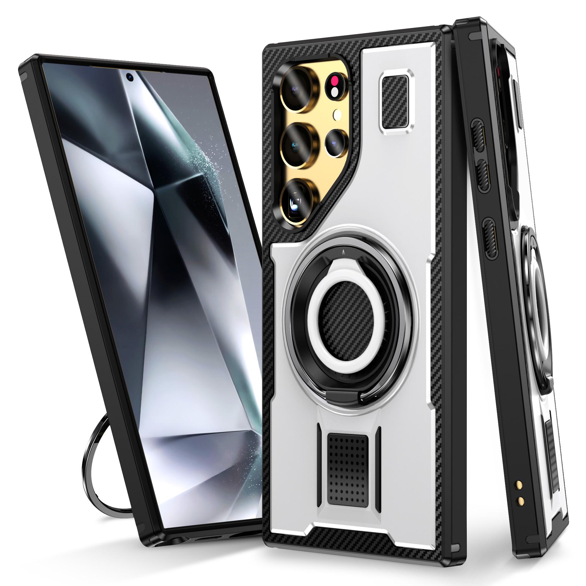 For Samsung Galaxy S24 Ultra Case TPU+PC Kickstand Phone Cover with Silicone Finger Strap White
For Samsung Galaxy S24 Ultra Case TPU+PC Kickstand Phone Cover with Silicone Finger Strap White