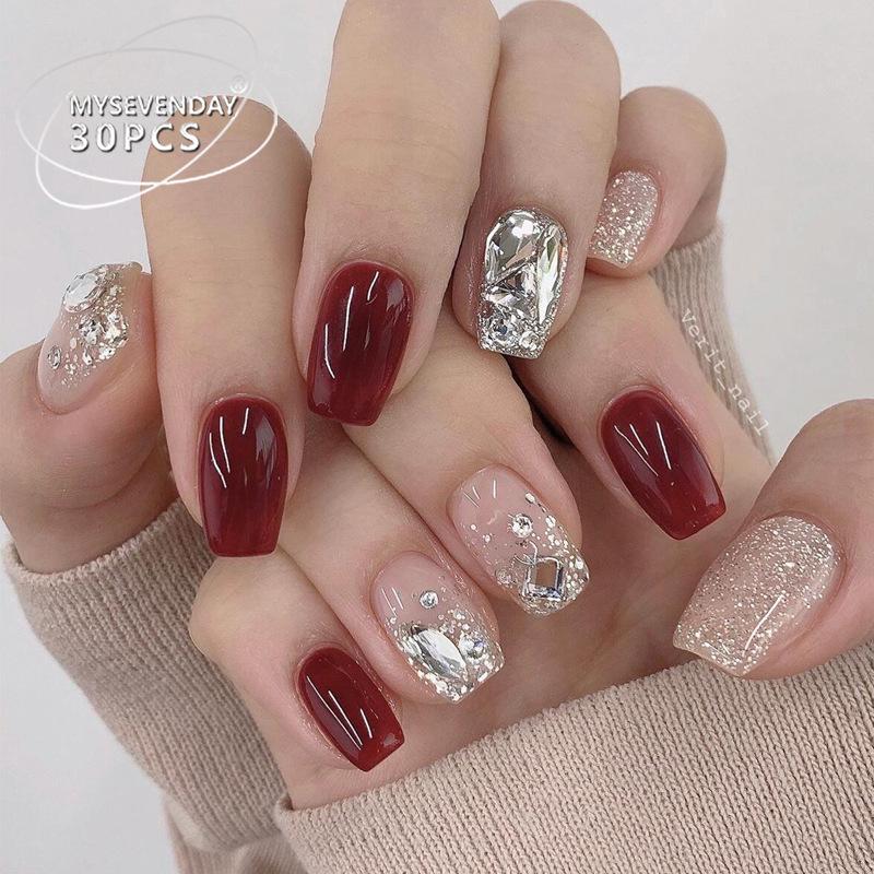 Short Glitter Press-On Nails: Handmade Color Block Nail Art Stickers, 30-Piece Set Handmade Nails XS#10 pcs/bag
Short Glitter Press-On Nails: Handmade Color Block Nail Art Stickers, 30-Piece Set Handmade Nails XS#10 pcs/bag
