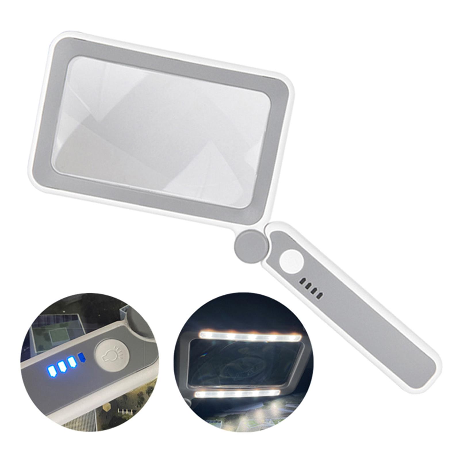 Magnifying Glass with 10 LED Light 4Times Foldable Handhelds Illuminated Magnifier Reading Magnifying Glass for Senior
Magnifying Glass with 10 LED Light 4Times Foldable Handhelds Illuminated Magnifier Reading Magnifying Glass for Senior