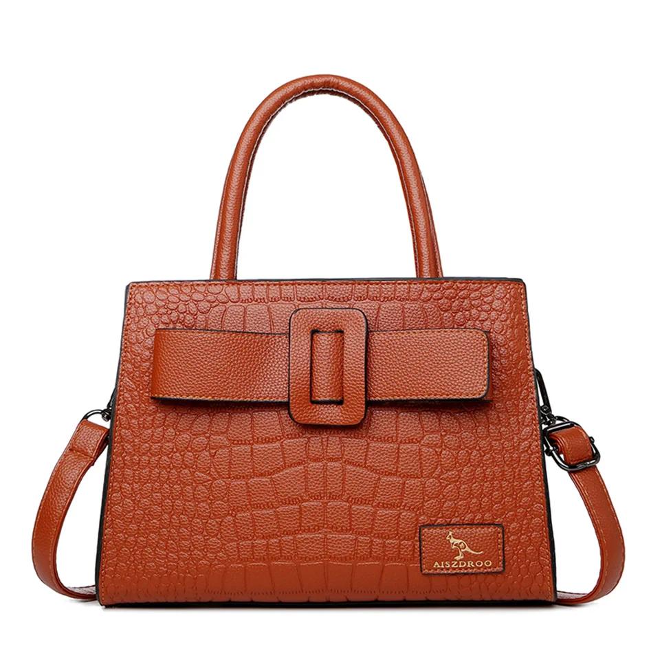 Brand Women Crocodile Handbag Luxury Belt Handbags Women Leather Shoulder Bags Designer Crossbody Bags Female Retro Tote Handbag Quality
Brand Women Crocodile Handbag Luxury Belt Handbags Women Leather Shoulder Bags Designer Crossbody Bags Female Retro Tote Handbag Quality