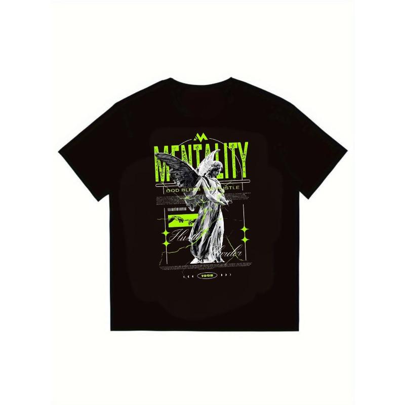 Mens Black T Shirt Mentality Angel Print With Neon Green Text And Graphic Design For Streetwear Fashion Casual Wear XXXXL чорний
Mens Black T Shirt Mentality Angel Print With Neon Green Text And Graphic Design For Streetwear Fashion Casual Wear XXXXL чорний