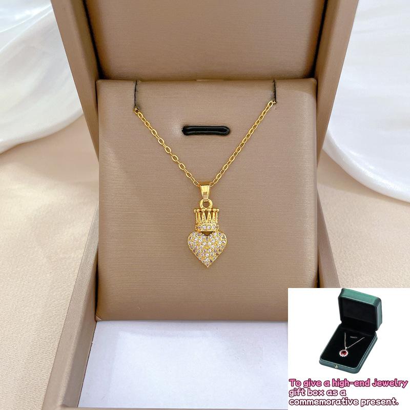 Crown love light luxury temperament gorgeous full diamond necklace female Internet celebrity versatile collarbone chain chain
Crown love light luxury temperament gorgeous full diamond necklace female Internet celebrity versatile collarbone chain chain