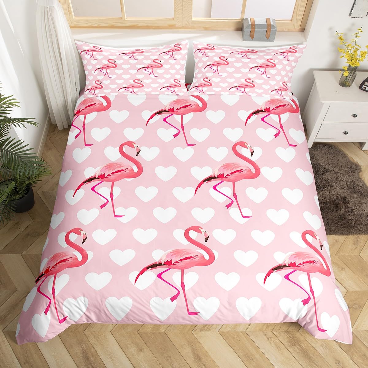 Chic Flamingo Duvet Cover Queen Beach Theme Tropical Animal Bedding Set, Coastal Sunset Comforter Cover Cute Wildlife Bed Set EU Single(135x200cm)
Chic Flamingo Duvet Cover Queen Beach Theme Tropical Animal Bedding Set, Coastal Sunset Comforter Cover Cute Wildlife Bed Set EU Single(135x200cm)