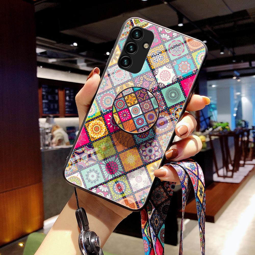 For Samsung Galaxy A34 5G Flower Pattern Kickstand Anti-drop Phone Case PC+TPU+Tempered Glass Hybrid Cover with Lanyard Color Pattern
For Samsung Galaxy A34 5G Flower Pattern Kickstand Anti-drop Phone Case PC+TPU+Tempered Glass Hybrid Cover with Lanyard Color Pattern
