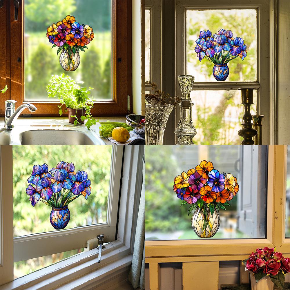 Creative Glass Vase Flowers Balcony Glass Window Beautification and Decoration Static Electricity Window Stickers 23*23CM/fun-JD091
Creative Glass Vase Flowers Balcony Glass Window Beautification and Decoration Static Electricity Window Stickers 23*23CM/fun-JD091