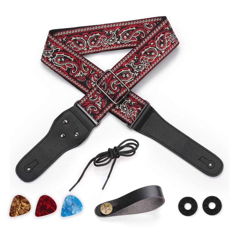 Embroidery Jacquard Guitar Strap with Non-slip Buckle and Plectrum for Acoustic and Electric Guitars 3 Picks + 2 Non-slip Buckles + 1 Strap
Embroidery Jacquard Guitar Strap with Non-slip Buckle and Plectrum for Acoustic and Electric Guitars 3 Picks + 2 Non-slip Buckles + 1 Strap