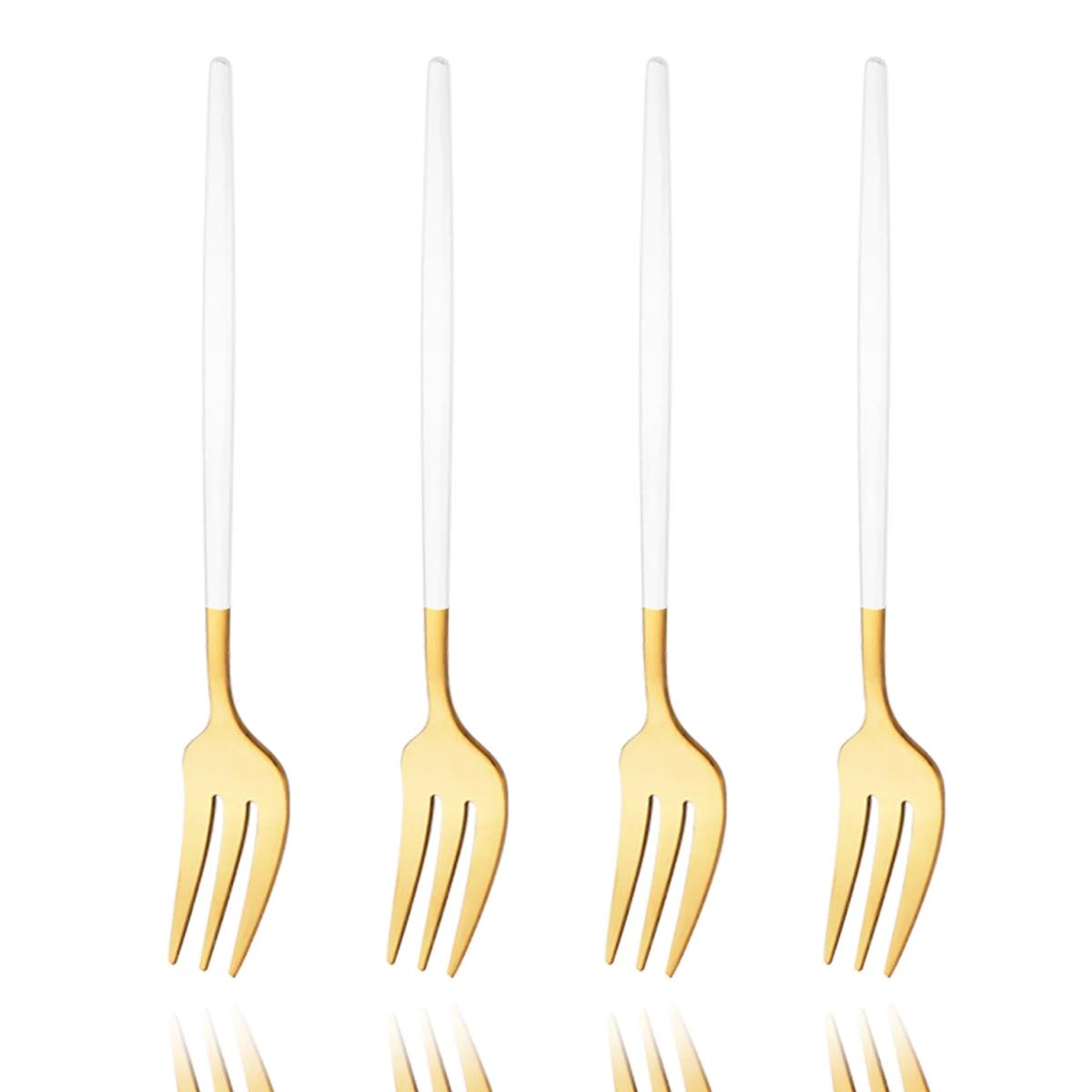 4Pcs Gold Fruit Cake Dinnerware Set Mirror Stainless Steel Tea Fork Set Snack Dessert Fork Small Salad Cutlery Kitchen Utensils біле золото кольору
4Pcs Gold Fruit Cake Dinnerware Set Mirror Stainless Steel Tea Fork Set Snack Dessert Fork Small Salad Cutlery Kitchen Utensils біле золото кольору