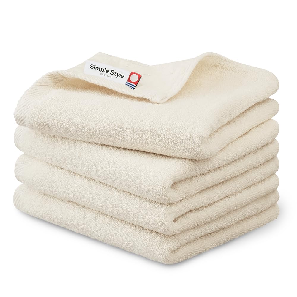 Iris Ohyama Imabari Towel Certified Face Towel Ivory Set of 4 Cotton Gauze Pile Towel Reversible gauze side that is breathable and soft to the touch
Iris Ohyama Imabari Towel Certified Face Towel Ivory Set of 4 Cotton Gauze Pile Towel Reversible gauze side that is breathable and soft to the touch