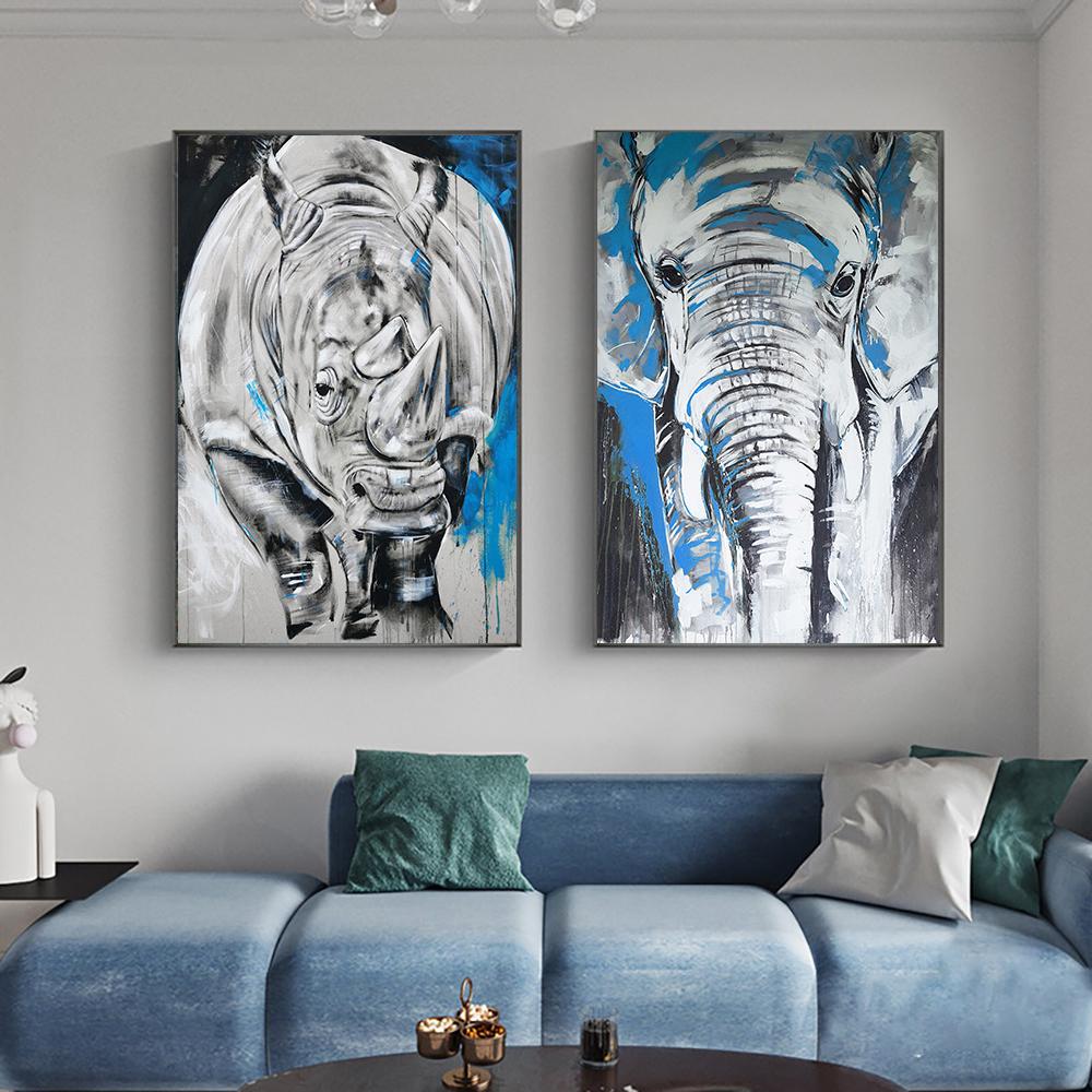 (solid Wood Frame) Abstract Paintings on Rhinoceros and Elephant Canvases, Animal Posters and Prints, Modern Decoration,
(solid Wood Frame) Abstract Paintings on Rhinoceros and Elephant Canvases, Animal Posters and Prints, Modern Decoration,