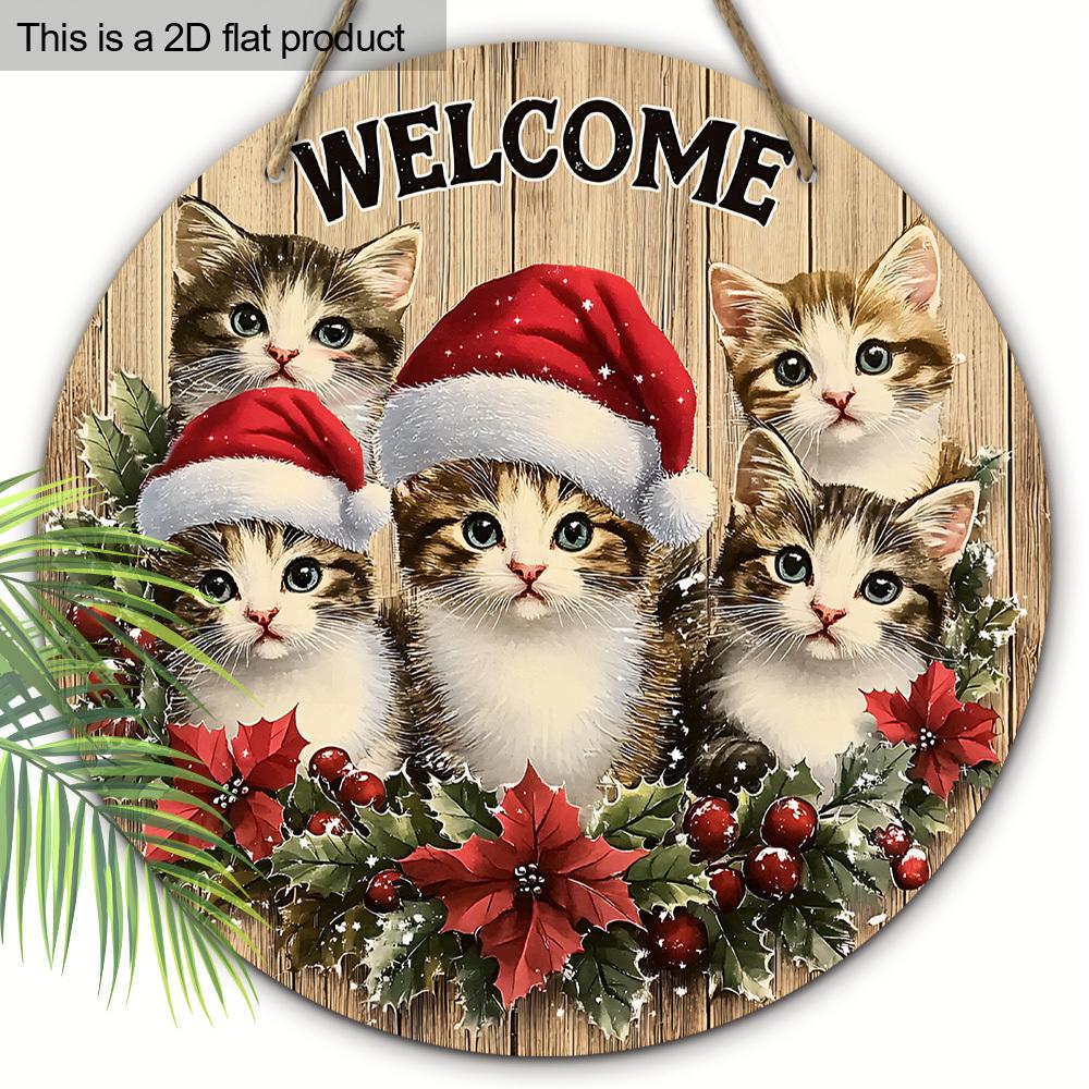 Очаровательная Рождественская Деревянная Табличка с Котами, Приветственная Рождественская Табличка для Декора Подвешивания на Стену на Входную Дверь, Идеальное Рождественское Украшение 20cm/7.87in светло-коричневого
Очаровательная Рождественская Деревянная Табличка с Котами, Приветственная Рождественская Табличка для Декора Подвешивания на Стену на Входную Дверь, Идеальное Рождественское Украшение 20cm/7.87in светло-коричневого