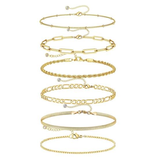 6 шт./компл., модные браслеты в стиле ретро в богемном стиле, простые многослойные женские браслеты разной формы, набор подарков золотистый
6 шт./компл., модные браслеты в стиле ретро в богемном стиле, простые многослойные женские браслеты разной формы, набор подарков золотистый