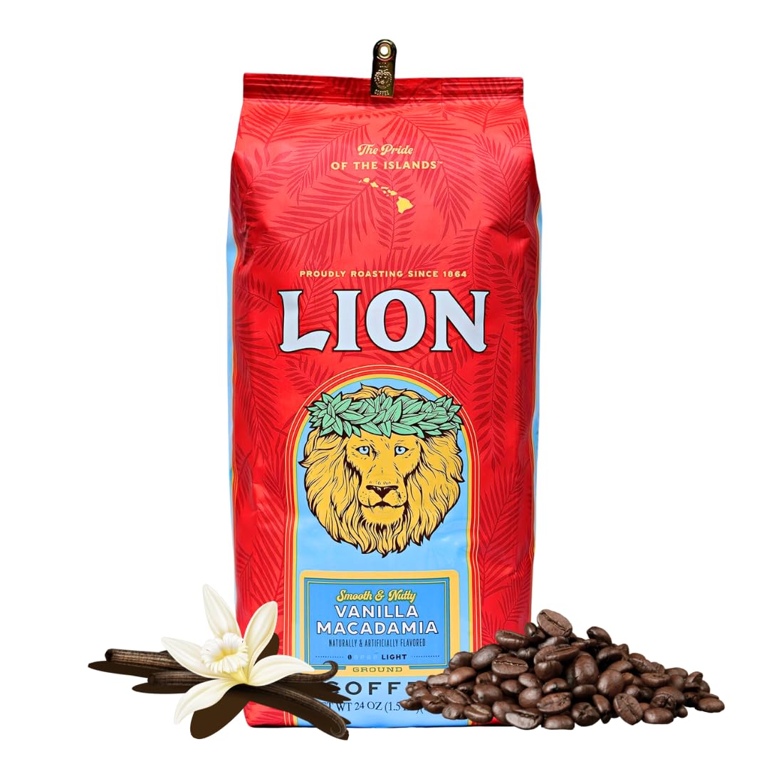 Lion Coffee Vanilla Macadamia Beans 24oz Flavored Coffee Drip Hawaii Medium Ground Light Roast Light Roast Popular Gift lion coffee (680g)
Lion Coffee Vanilla Macadamia Beans 24oz Flavored Coffee Drip Hawaii Medium Ground Light Roast Light Roast Popular Gift lion coffee (680g)