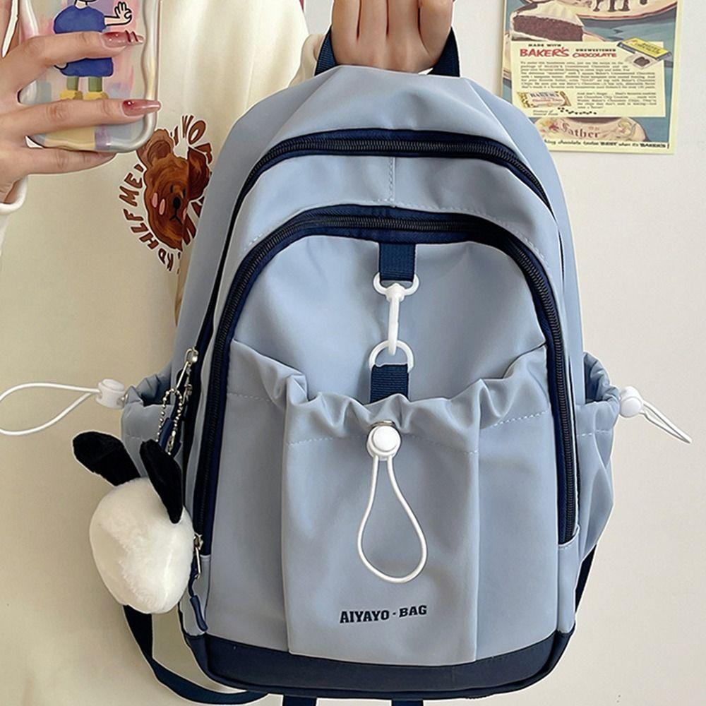 Nylon Students School Bag Solid Shoulder Bag Portable Contrasting Color Backpack School чёрный
Nylon Students School Bag Solid Shoulder Bag Portable Contrasting Color Backpack School чёрный