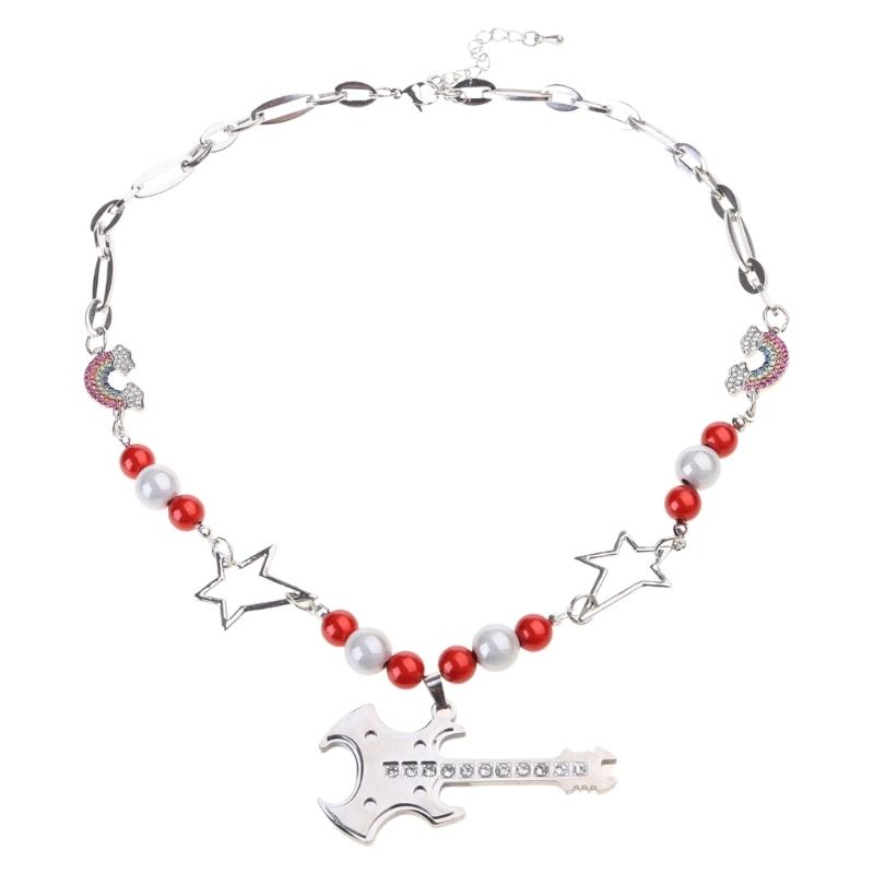Cool Punk Guitar Pendant Necklace Hollow Star Rainbow Rhinestone Choker Collarbone Necklace Hip Hop Jewelry Y2K Choker 1
Cool Punk Guitar Pendant Necklace Hollow Star Rainbow Rhinestone Choker Collarbone Necklace Hip Hop Jewelry Y2K Choker 1