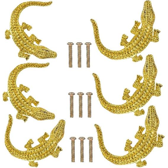 6 шт. Ручка-кнопка в форме крокодила Декоративная дверная ручка Фурнитура Ручки для шкафа, гардероба, ящика комода Одно отверстие Ручки-кнопки для кухни золотой
6 шт. Ручка-кнопка в форме крокодила Декоративная дверная ручка Фурнитура Ручки для шкафа, гардероба, ящика комода Одно отверстие Ручки-кнопки для кухни золотой