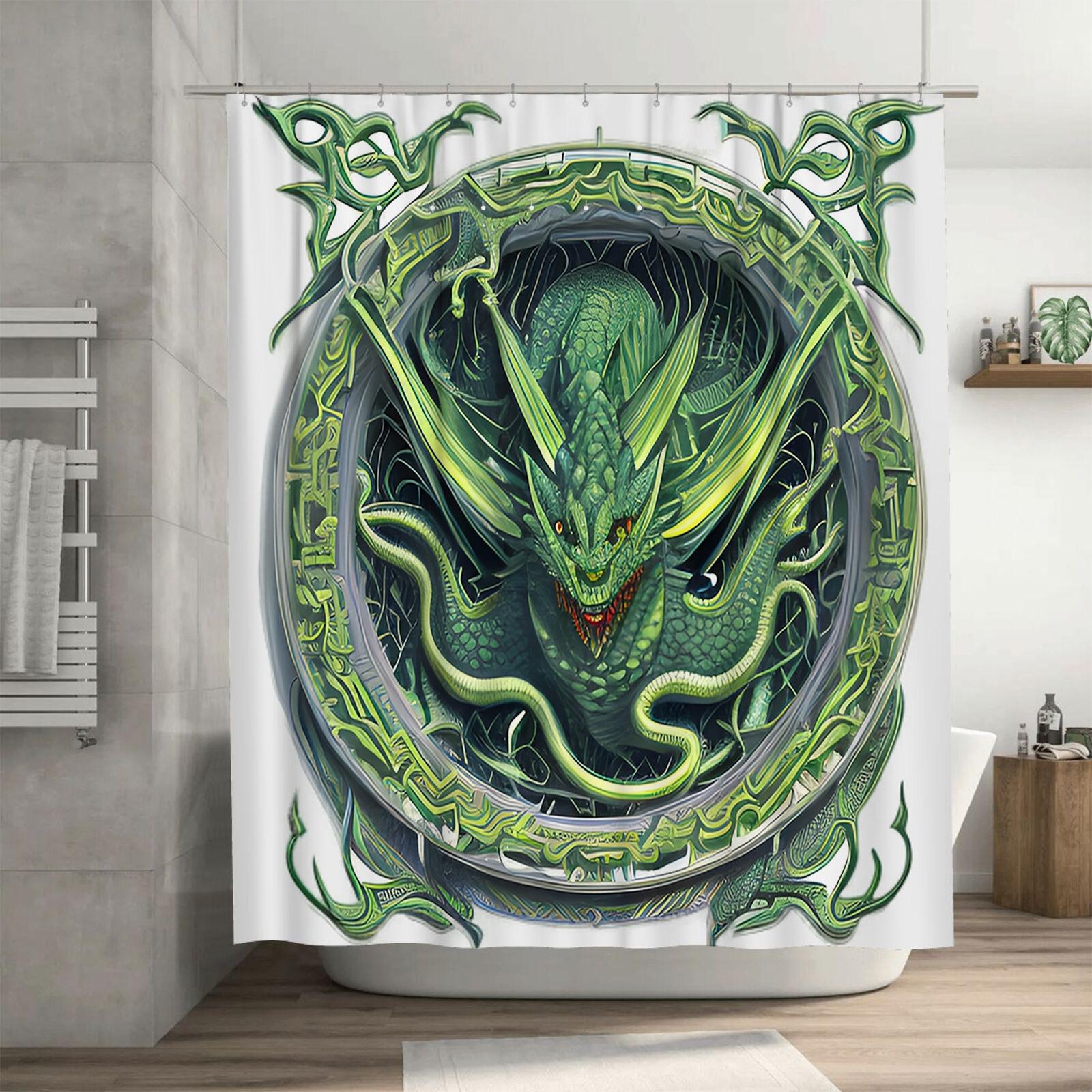 Epic Dragon Art Shower Curtain - Waterproof, Mildew-Resistant, Machine Washable For Fantasy-Themed Bathroom Decor W60H190(CM)-1 Pcs
Epic Dragon Art Shower Curtain - Waterproof, Mildew-Resistant, Machine Washable For Fantasy-Themed Bathroom Decor W60H190(CM)-1 Pcs