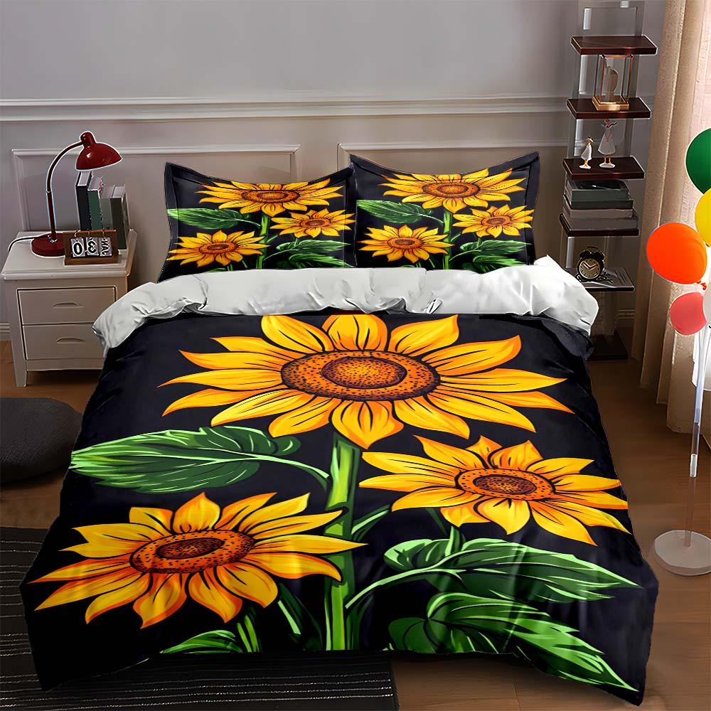 Bright sunflower motif. Bedding Duvet cover sets Duvet covers Pillowcases gifts (1 * Duvet Cover 2 * Pillowcases, without duvet insert) 135x200cm
Bright sunflower motif. Bedding Duvet cover sets Duvet covers Pillowcases gifts (1 * Duvet Cover 2 * Pillowcases, without duvet insert) 135x200cm