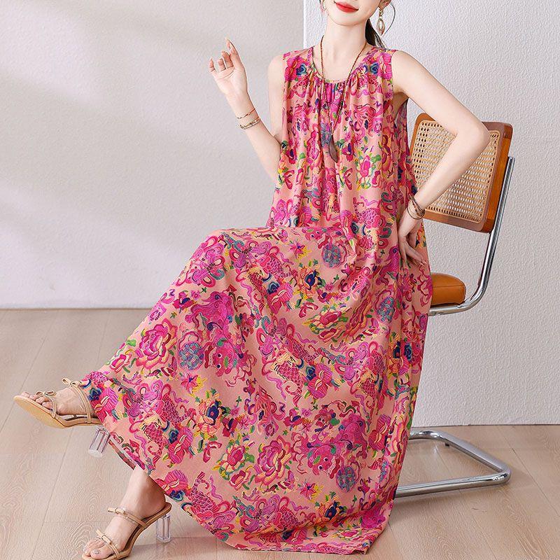 2025 New Summer Cotton Silk Dress Fashion Vest Skirt Mid-Length over-the-Knee Sling Loose Plus size Long Skirt
2025 New Summer Cotton Silk Dress Fashion Vest Skirt Mid-Length over-the-Knee Sling Loose Plus size Long Skirt