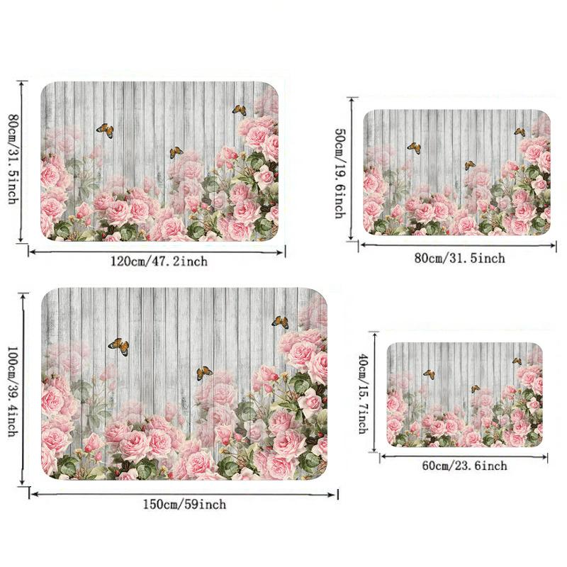 VIKAMA Kawaii Alfombra de madera con diseño de rosas rosas,alfombra antideslizante con estampado de mariposas florales para sala de estar 40x60cm
VIKAMA Kawaii Alfombra de madera con diseño de rosas rosas,alfombra antideslizante con estampado de mariposas florales para sala de estar 40x60cm
