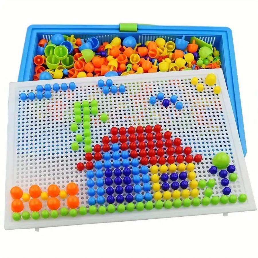 Quirkle Mushroom Peg Puzzle: Colorful Interlocking Board for Early Education 240 Mushroom Pegs + Board + Frame + Patterns + Box
Quirkle Mushroom Peg Puzzle: Colorful Interlocking Board for Early Education 240 Mushroom Pegs + Board + Frame + Patterns + Box