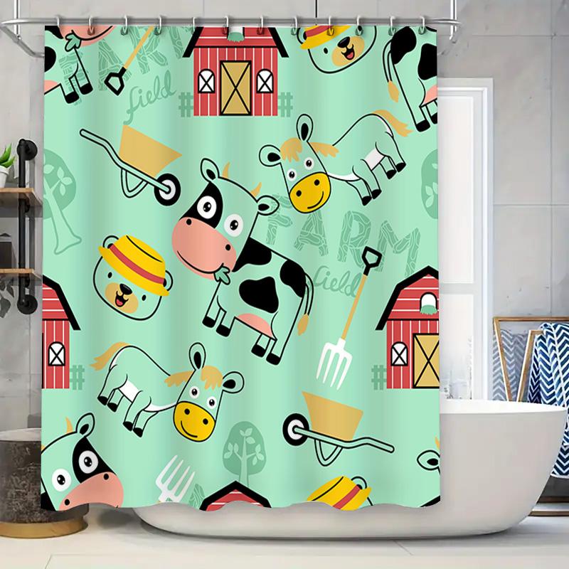 Farm Animal Print Shower Curtain Bathroom Decor Home Textile Waterproof Fabric Blue Green Yellow Cow Horse Red Barn Style 90x180cm
Farm Animal Print Shower Curtain Bathroom Decor Home Textile Waterproof Fabric Blue Green Yellow Cow Horse Red Barn Style 90x180cm