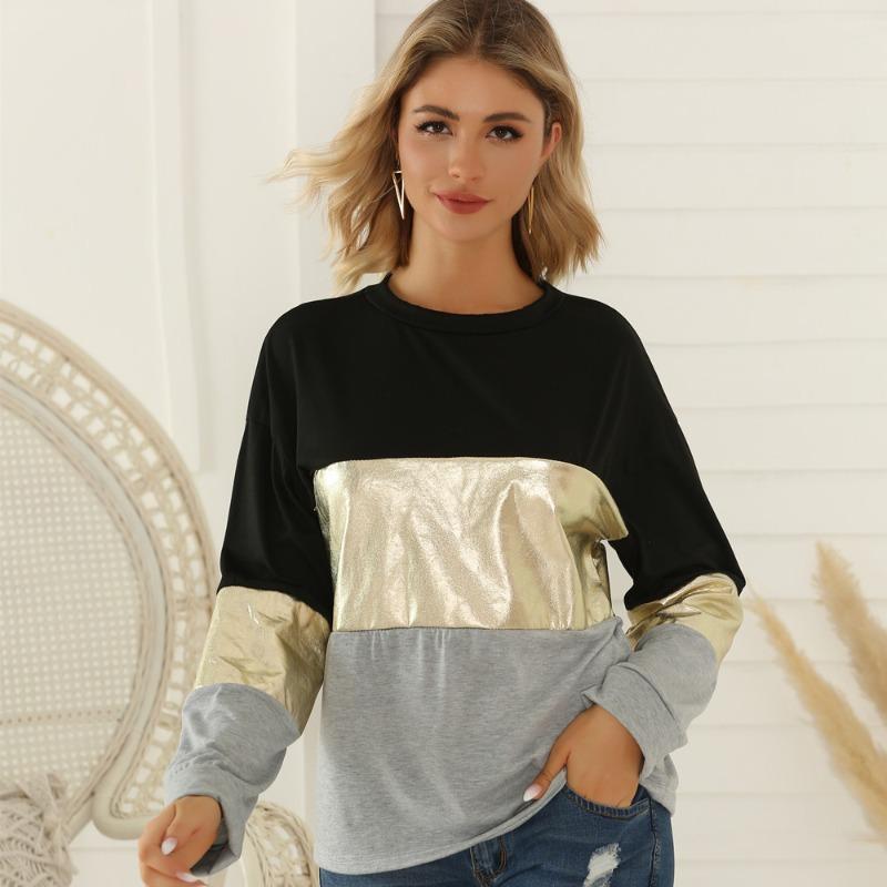Women s Autumn and Winter New Casual T-shirt Bottoming Shirt Long-sleeved Splicing Gold Edge Tops XXXL
Women s Autumn and Winter New Casual T-shirt Bottoming Shirt Long-sleeved Splicing Gold Edge Tops XXXL