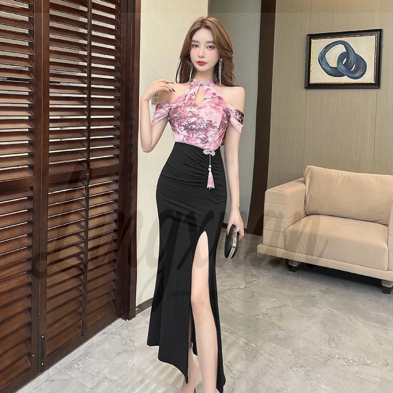 Elegant Slimming Chinese Cheongsam Long Dress Large рожевий
Elegant Slimming Chinese Cheongsam Long Dress Large рожевий