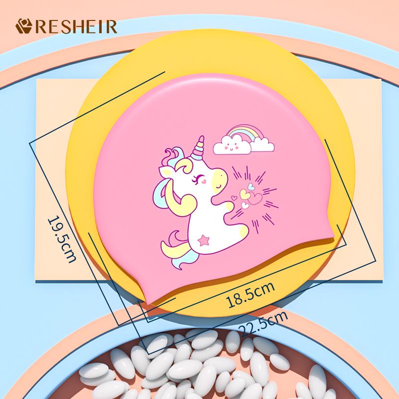 Водонепроницаемая силиконовая шапочка для плавания для детей - Милая и модная защита от солнца для мальчиков, девочек и младенцев розовый