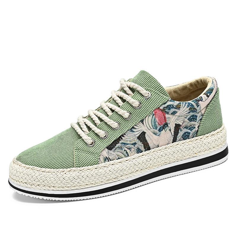 Мужская обувь новая весна и осень соломенная вельветовая повседневная обувь мужская молодежная плоская обувь на подошве четыре сезона тканевая обувь модная обувь 39