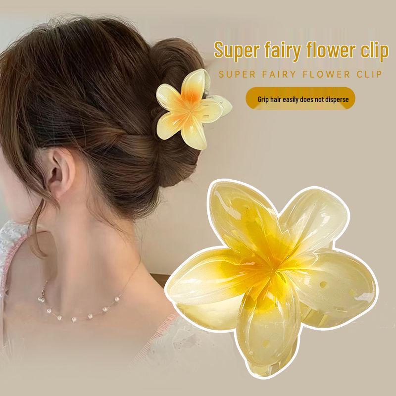 Large Plumeria Gradient Claw Clip - Elegant Hair Accessory for Updo and Ponytail Standard
Large Plumeria Gradient Claw Clip - Elegant Hair Accessory for Updo and Ponytail Standard