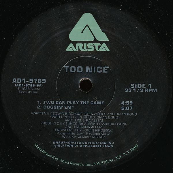 12inch Record TOO NICE - Two Can Play The Game AD19769 Arista 1988 US Rap & Hip-Hop/R&B Used
12inch Record TOO NICE - Two Can Play The Game AD19769 Arista 1988 US Rap & Hip-Hop/R&B Used