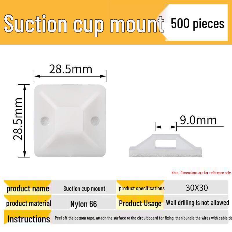 Jundingying Adhesive Nylon Cable Tie Mounts
Jundingying Adhesive Nylon Cable Tie Mounts