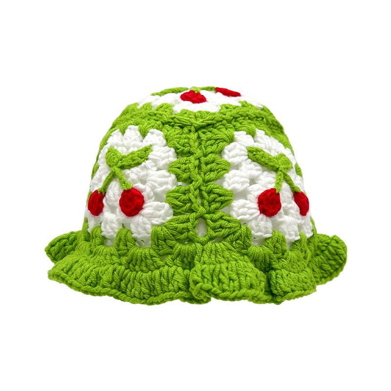 Cherry hat handmade knitted wool hat ruffle small same sweet cute fashion versatile bucket hat women Child
Cherry hat handmade knitted wool hat ruffle small same sweet cute fashion versatile bucket hat women Child